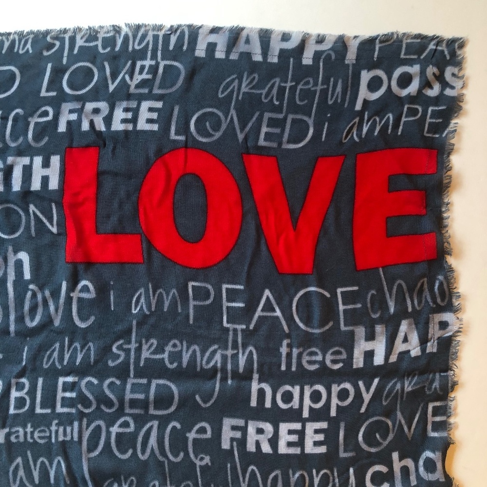 NWOT Alina Villasante “LOVE” Scarf